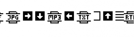 Pixelade Icons (plain) Font UPPERCASE