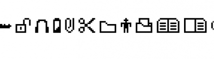 Pixelade Icons (plain) Font LOWERCASE