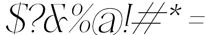 Plakent Extra Light Italic Font OTHER CHARS