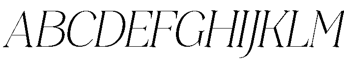 Plakent Extra Light Italic Font UPPERCASE