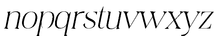 Plakent Extra Light Italic Font LOWERCASE