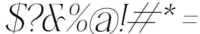 Plakent-ExtraLightItalic Font OTHER CHARS