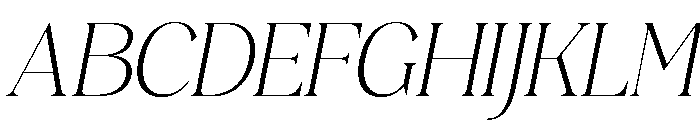 Plakent-ExtraLightItalic Font UPPERCASE