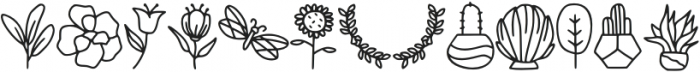 Plant Doodle Dingbat Regula otf (400) Font UPPERCASE