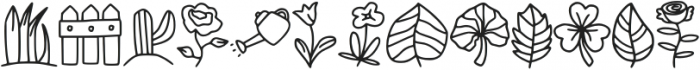 Plant Doodle Dingbat Regula otf (400) Font LOWERCASE