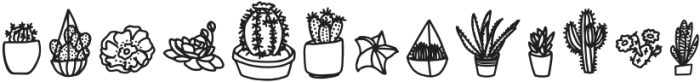 Plant Prickles Doodles otf (400) Font LOWERCASE