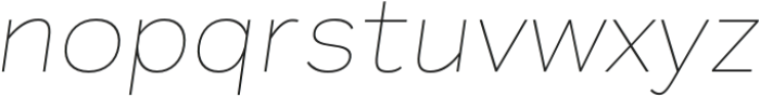 Plasto Thin Expanded Italic otf (100) Font LOWERCASE