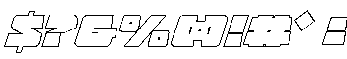 Planet Joust Outline Italic Font OTHER CHARS