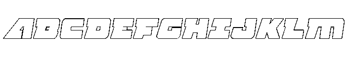 Planet Joust Outline Italic Font UPPERCASE