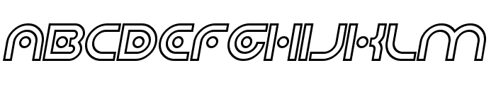 Planetary Orbiter Outline Bold Italic Font UPPERCASE