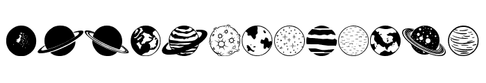 Planets Font UPPERCASE