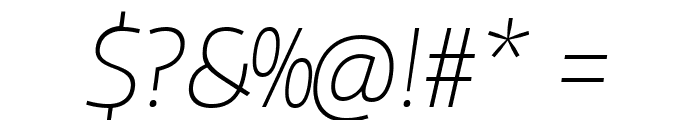 Plata Sans Thin Italic Font OTHER CHARS
