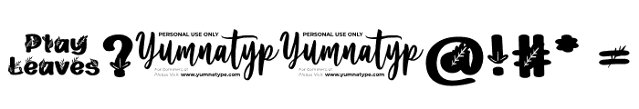 Play Leaves Personal Use Font OTHER CHARS