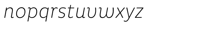 Pluto Condensed ExtraLight Italic Font LOWERCASE