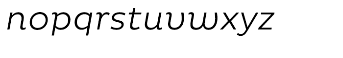 Pluto Light Italic Font LOWERCASE