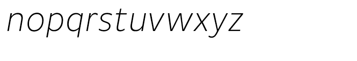 Pluto Sans Condensed ExtraLight Italic Font LOWERCASE