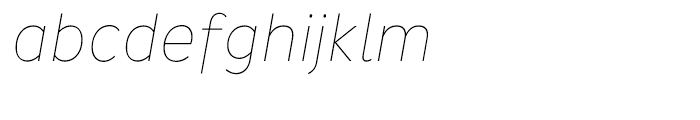 Pluto Sans Condensed Thin Italic Font LOWERCASE