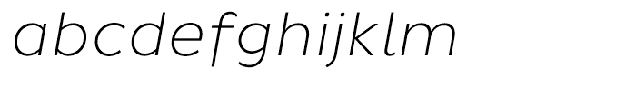 Pluto Sans ExtraLight Italic Font LOWERCASE