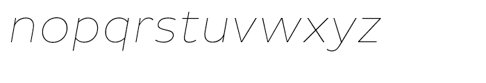 Pluto Sans Thin Italic Font LOWERCASE