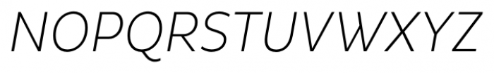 Pluto Sans Cond ExLight Italic Font UPPERCASE