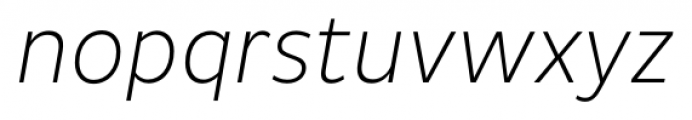Pluto Sans Cond ExLight Italic Font LOWERCASE