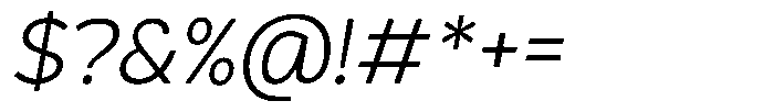 Plakad Extralight Italic Font OTHER CHARS