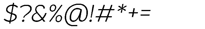 Plakad Thin Italic Font OTHER CHARS