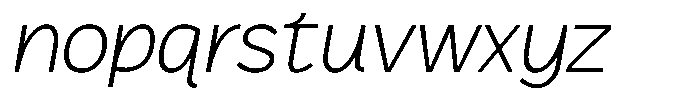 Plakart Thin Italic Font LOWERCASE