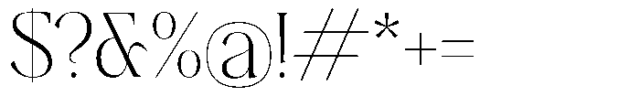 Plakent Extra Light Font OTHER CHARS