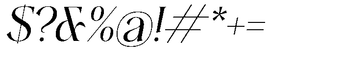 Plakent Italic Font OTHER CHARS