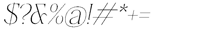 Plakent Thin Italic Font OTHER CHARS