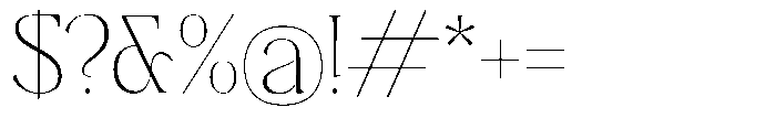 Plakent Thin Font OTHER CHARS
