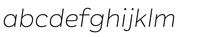 Plasto Extra Light Expanded Italic Font LOWERCASE