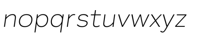 Plasto Extra Light Expanded Italic Font LOWERCASE