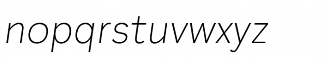 Plasto Extra Light Italic Font LOWERCASE