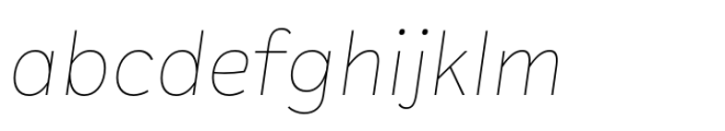 Plasto Thin Italic Font LOWERCASE