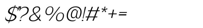 Plenary Extra Light Italic Font OTHER CHARS