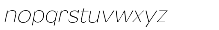 Plenary Thin Italic Font LOWERCASE