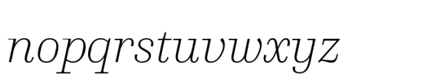 Ploquine Extralight Italic Font LOWERCASE