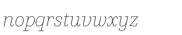 Ploquine Thin Italic Font LOWERCASE