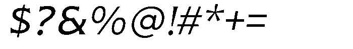 Pluribus Light Italic Font OTHER CHARS