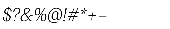 Plush Light Italic Font OTHER CHARS