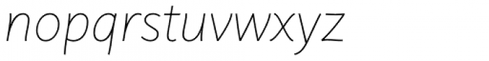 Plusquam Sans Thin Italic Font LOWERCASE