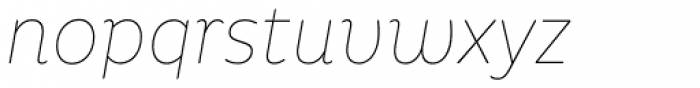 Pluto Condensed Thin Italic Font LOWERCASE