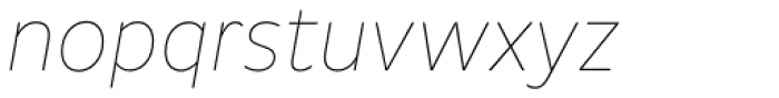 Pluto Sans Cond Thin Italic Font LOWERCASE