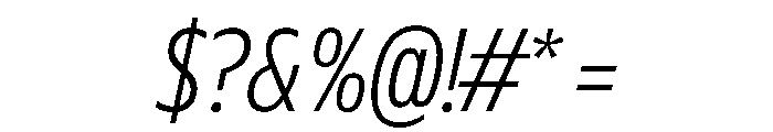 Plang CondensedExtraLightItalic Instance Font OTHER CHARS