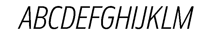 Plang CondensedExtraLightItalic Instance Font UPPERCASE