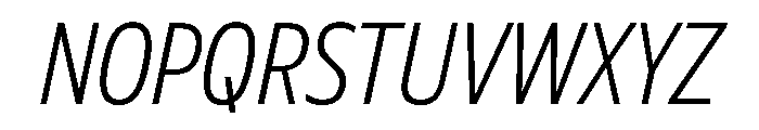 Plang CondensedExtraLightItalic Instance Font UPPERCASE