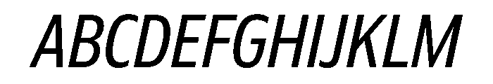 Plang CondensedItalic Instance Font UPPERCASE