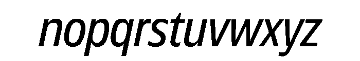 Plang CondensedItalic Instance Font LOWERCASE